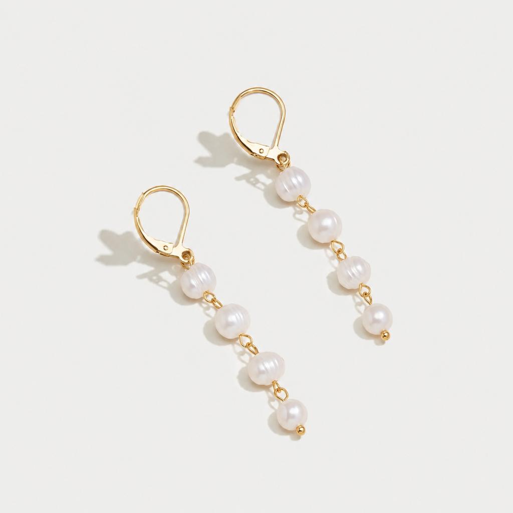 Golden Freshwater Pearl Earrings