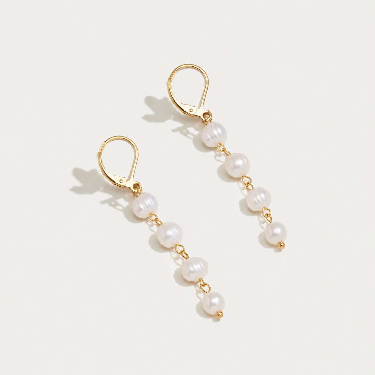 Golden Freshwater Pearl Earrings
