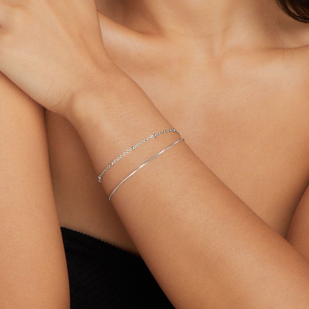 La Sorelle Silver Layered Bracelet