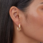 Pink Pearl Twisting Hoop Earrings
