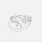 Silver Crystal Vine Ring