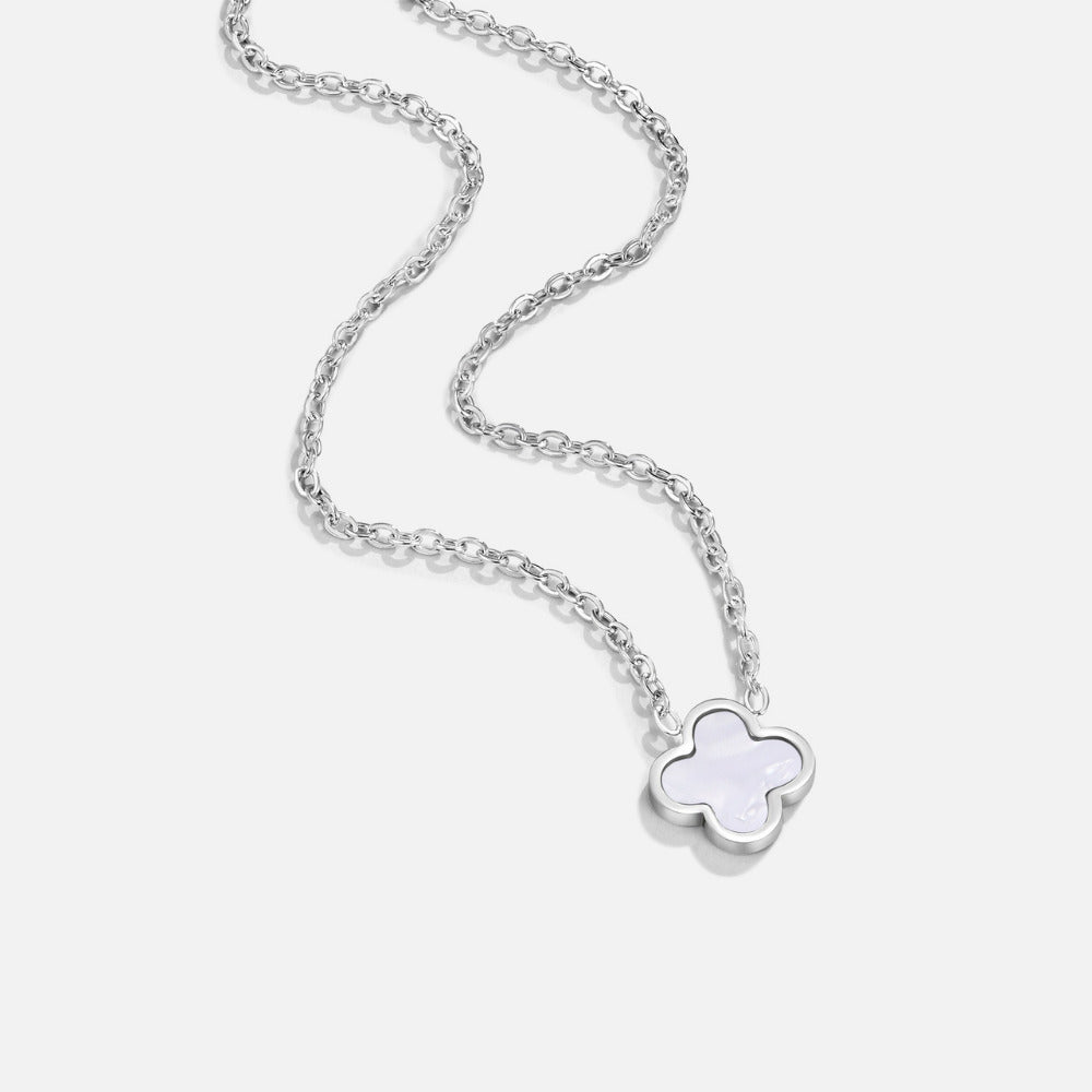 The Silver White Clover Necklace