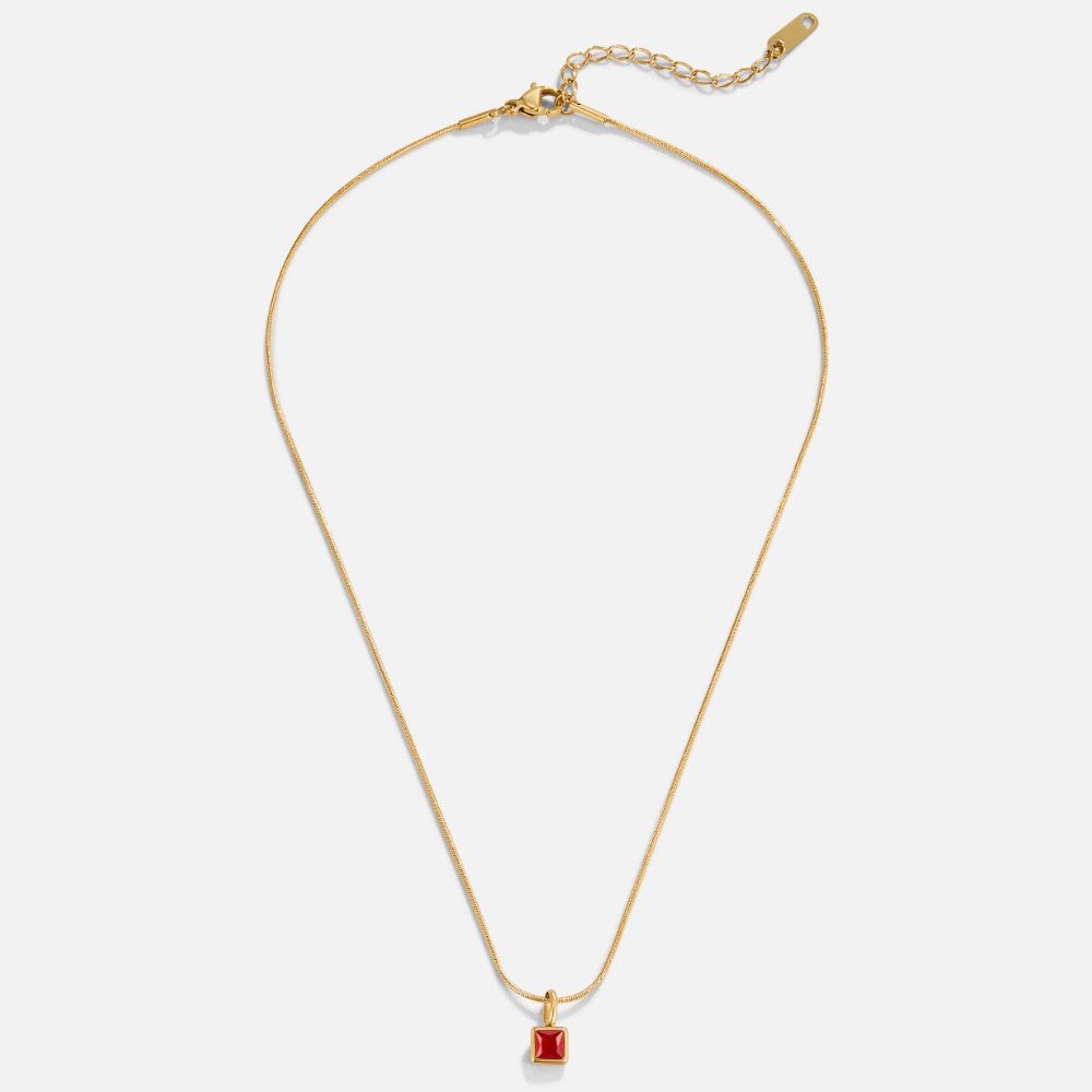 Squared Birthstone Necklace
