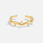 Waved Pearl 18K Gold Ring