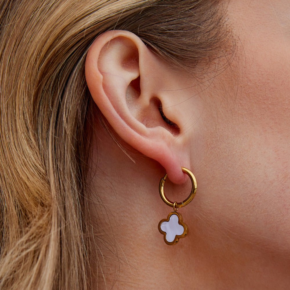 The White Clover Hoop Earrings