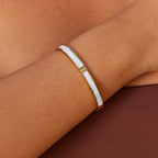 White Sky Gold Bangle