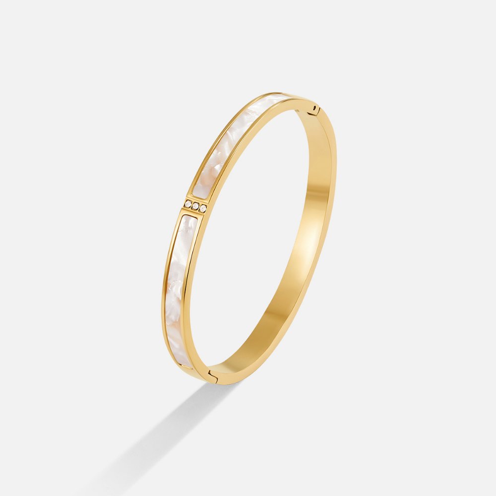 White Sky Gold Bangle
