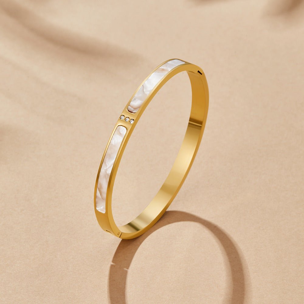 White Sky Gold Bangle