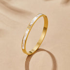 White Sky Gold Bangle