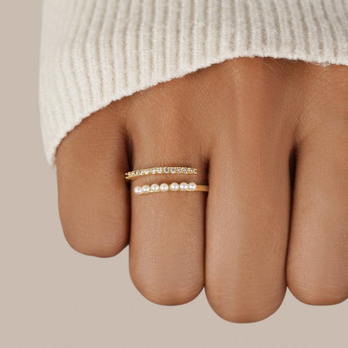 Camille  Pearl & Crystal Ring