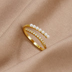 Camille  Pearl & Crystal Ring