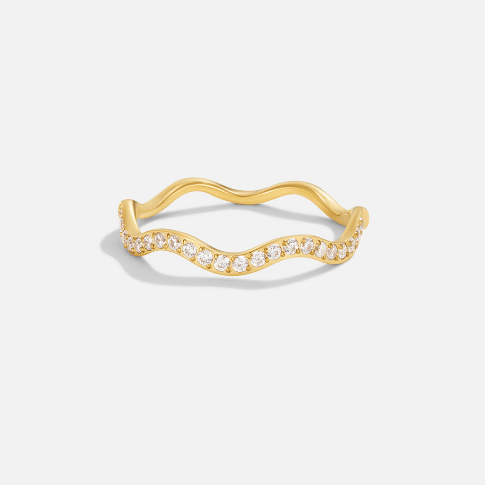 Margot Crystal & Gold Wave Ring