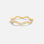 Margot Crystal & Gold Wave Ring
